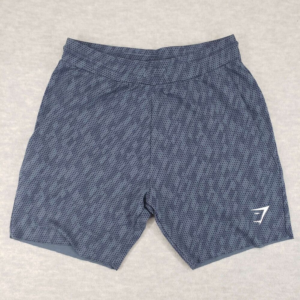 Gymshark Critical Sweat Shorts Mens Medium Blue 7” Inseam Pockets Athleisure